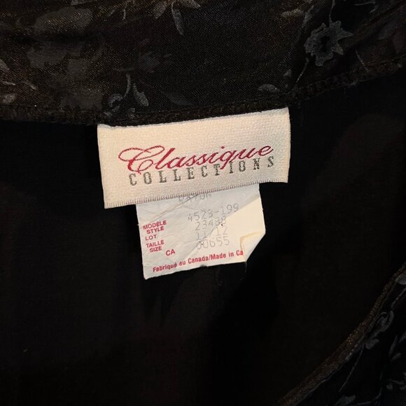 Vintage 90s Black Floral Satin Maxi Skirt - Picture 5 of 6